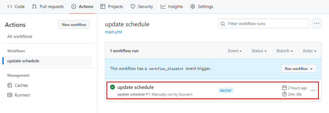 Workflow执行成功 Workflow执行成功